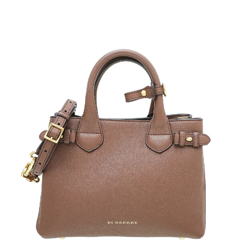 Romantic Chic Deals Burberry Brown Banner Tote Small Bag