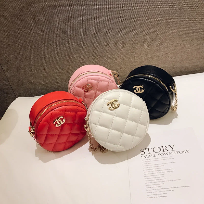 Fall Sale, Prices Drop Wholesale PU Lingge Embroidered Thread Single Shoulder Bag Crossbody Bag Children's Bag Small Round Bag JDC-SD-DaJu004