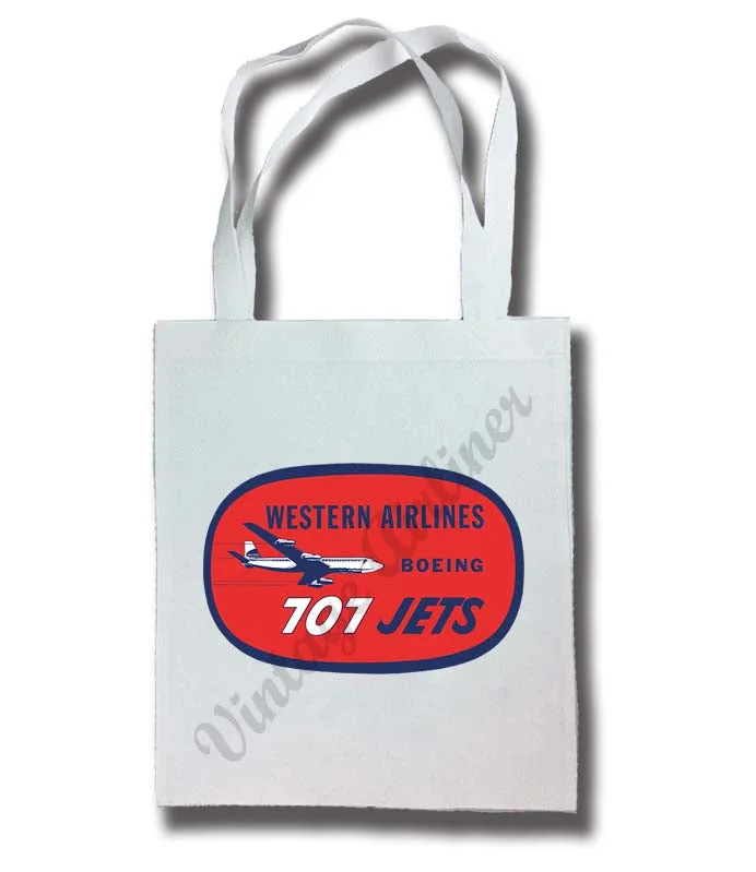 Chic And Trendy Western Airlines Vintage 707 Tote Bag