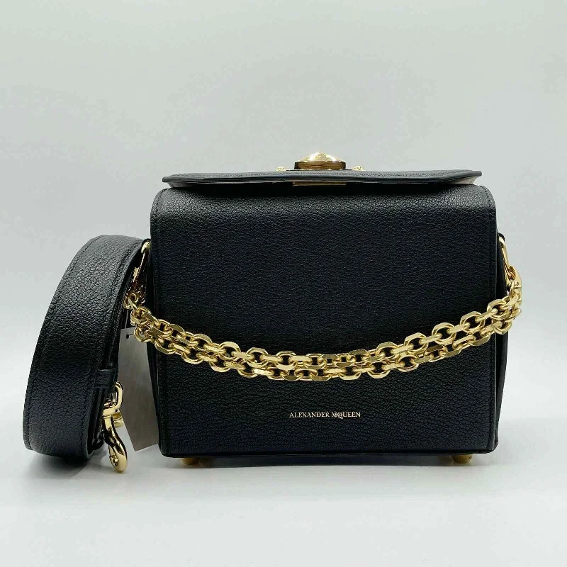 Alexander McQueen Black Leather Box 19 Bag w/Gold Hardware