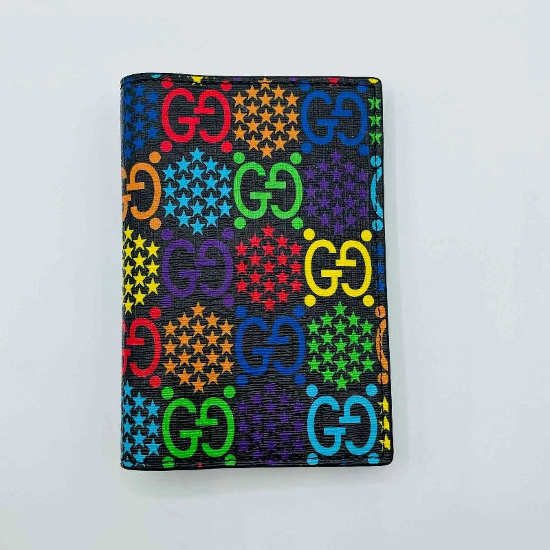 Gucci Unisex Rainbow Supreme GG Leather Psychedelic Passport Holder