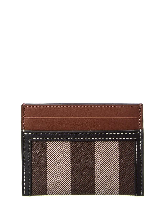 Burberry Vintage Check E-Canvas & Leather Card Case