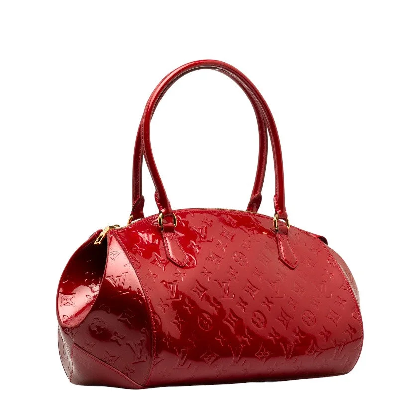 Louis Vuitton Sherwood GM Handbag Monogram Vernis M91490 Red Patent Leather Ladies