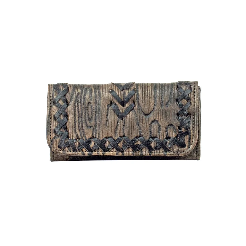 Driftwood Ladies' Tri-Fold Wallet - Charcoal Brown