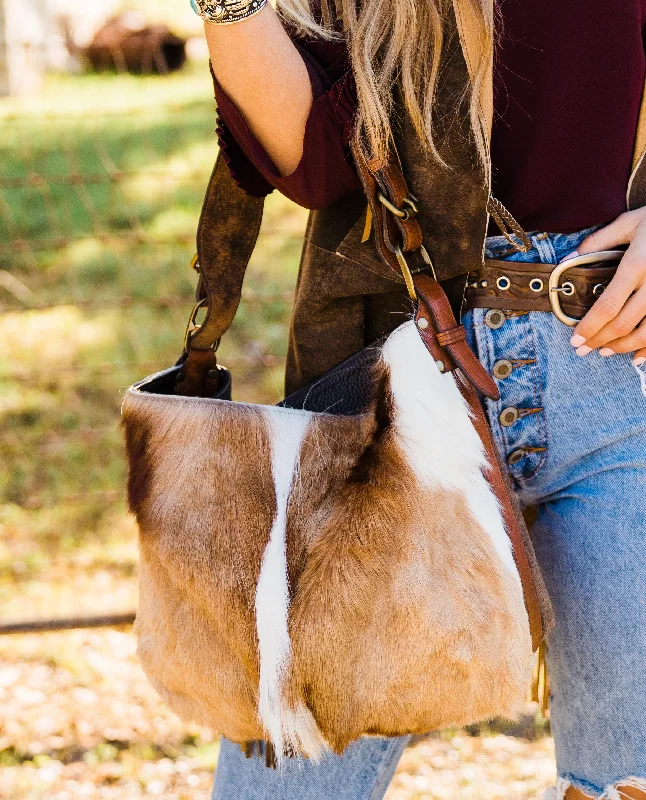 Juan Antonio Antelope and Brown Leather Handbag