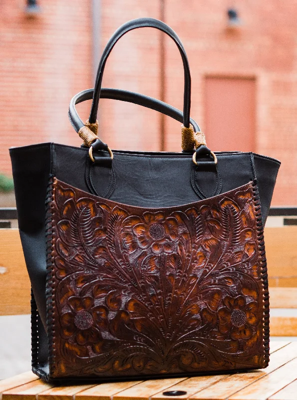 Juan Antonio Black Bison with Tooled Brown Pocket