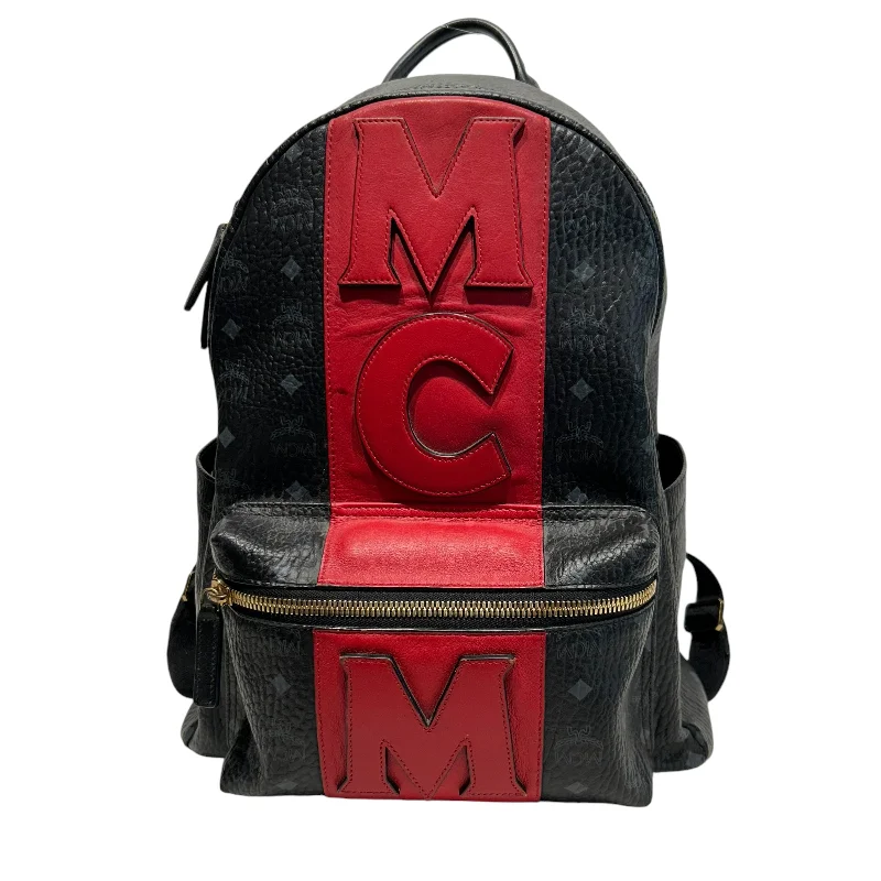 MCM/Backpack/OS/Monogram/Leather/BLK/Stark Logo Stripe