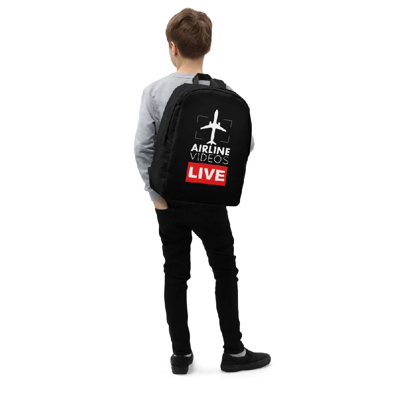 AIRLINE VIDEOS LIVE (BLACK) Minimalist Backpack