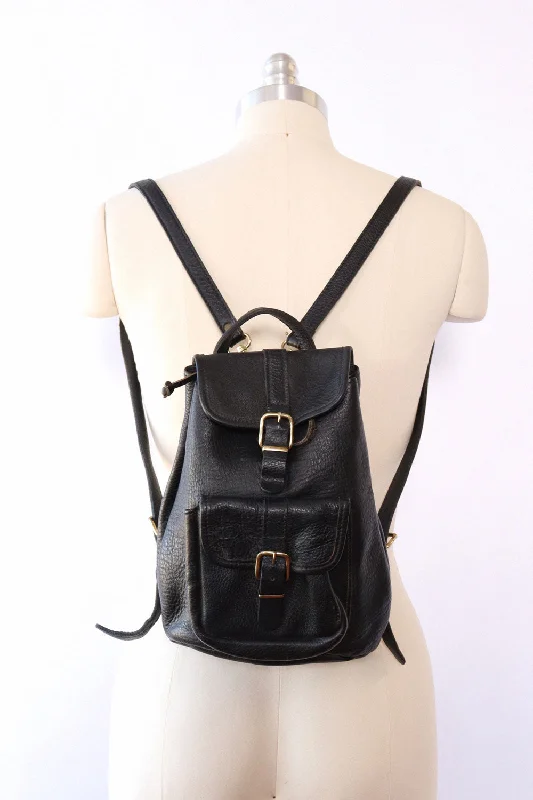 Leather Buckled Mini Backpack