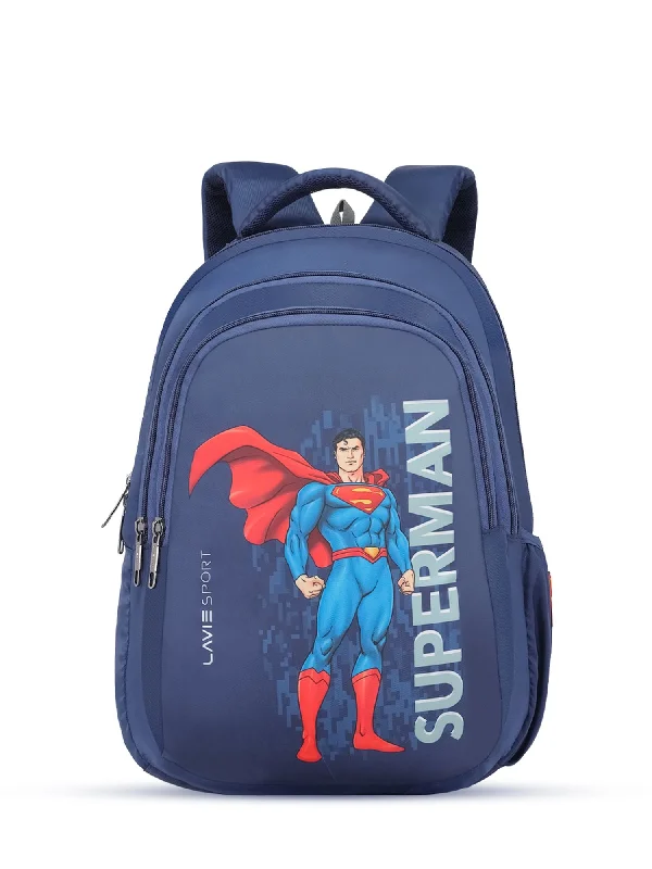 Lavie Sport Superman Ace 26L Casual 17" Backpack for Boys/Girls Navy