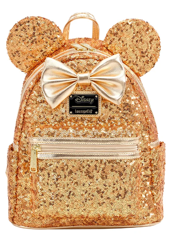 X LASR Exclusive Disney Yellow Gold Sequin Minnie Mini Backpack