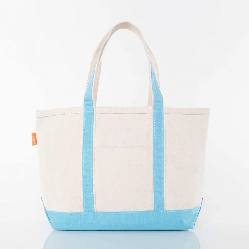 Baby Blue Medium Zippered Tote Bag