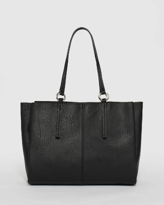 Black Stacey Ring Tote Bag