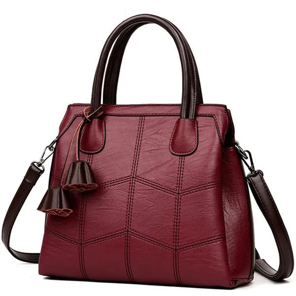 Genuine Leather Casual Tote Handbag