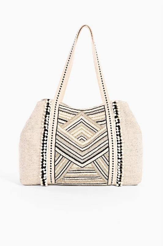 Golden Glam Hand Beaded Metallic  Tote