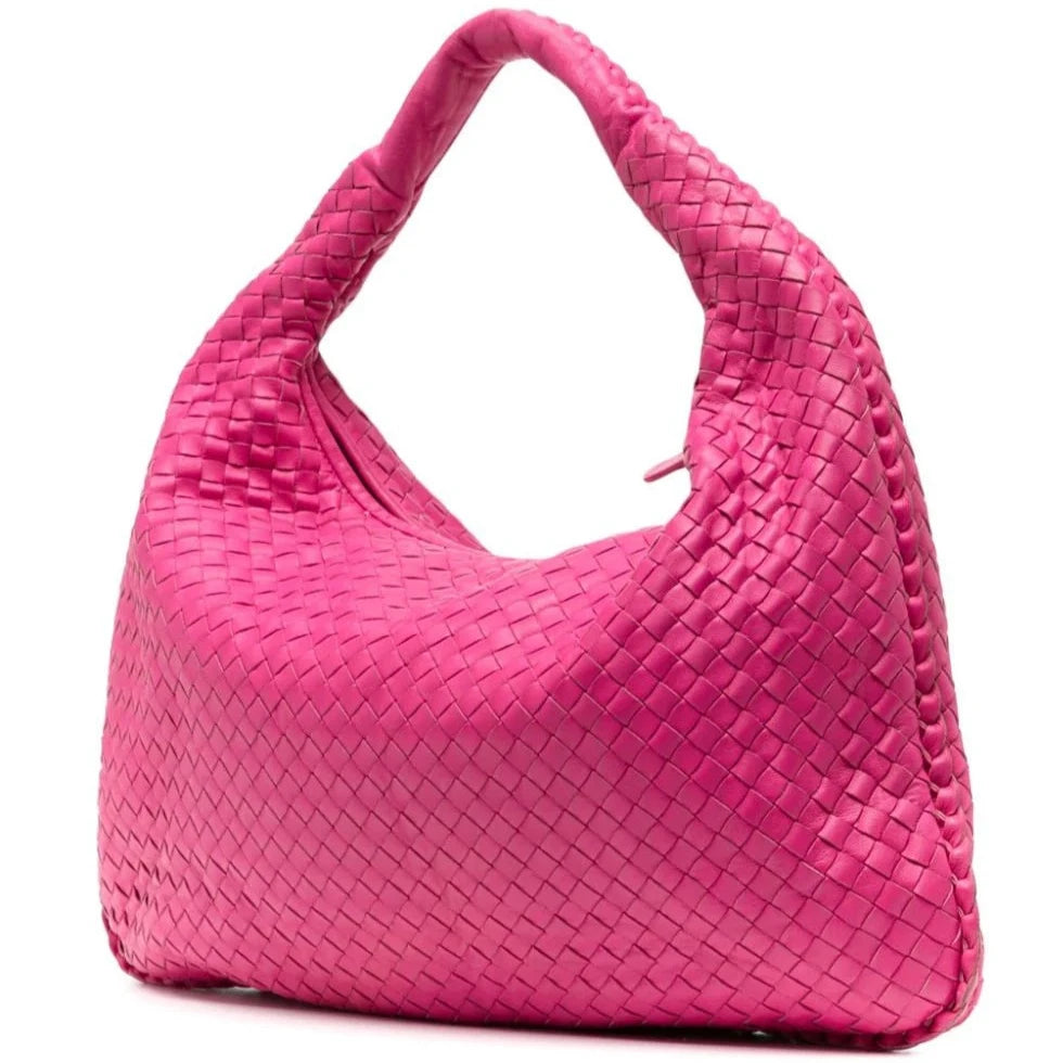 Intrecciato Leather Pink Handbag