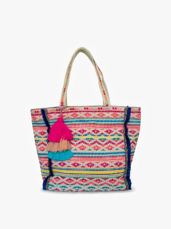 Marguerite Aztec Tote w/ Tassels