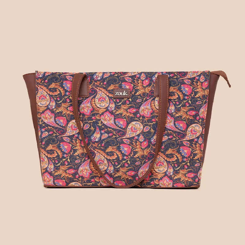 Paisley Print Office Tote Bag