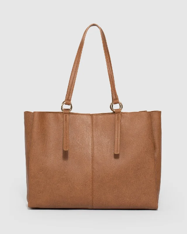 Tan Stacey Ring Tote Bag