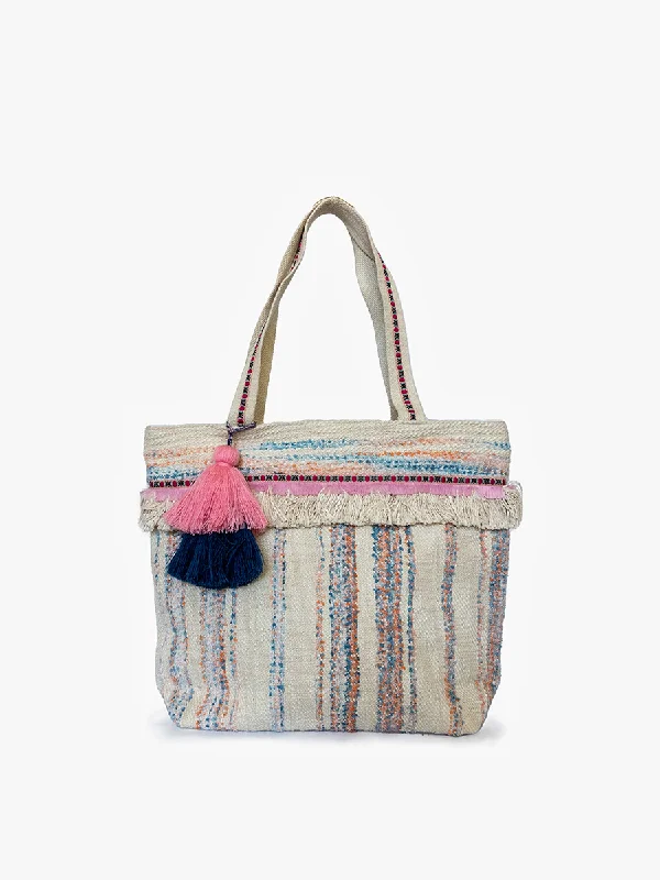 Vivi Striped Fringe Tote