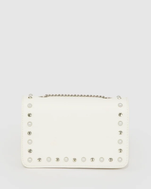 White Lauren Crystal Bag