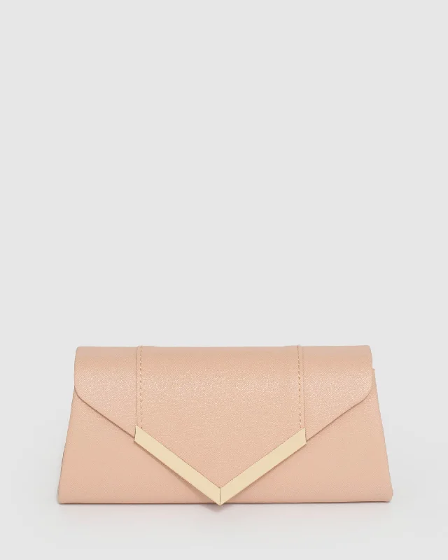 Beige Paula Arrow Clutch Bag