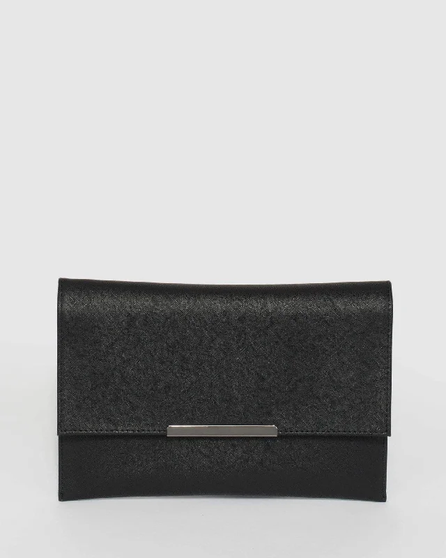 Black Primrose Clutch Bag