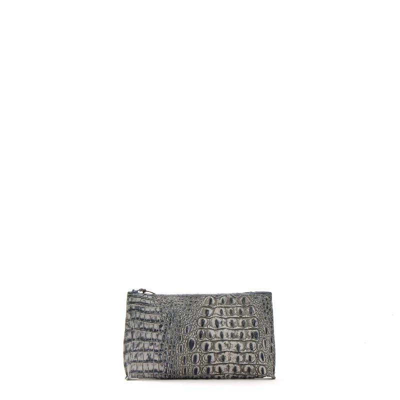 ESSENTIAL POUCH DENIM EMBOSSED CROC