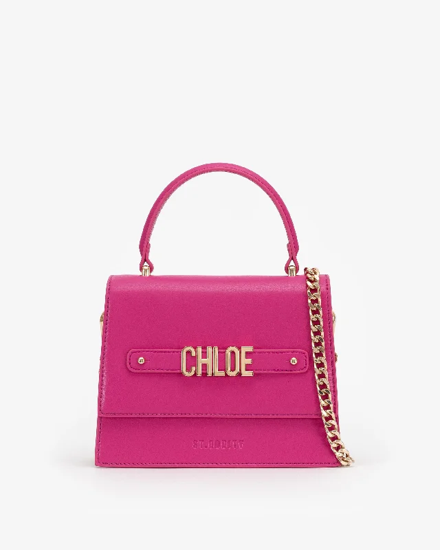 Evening Bag in Fuchsia with Personalised Hardware