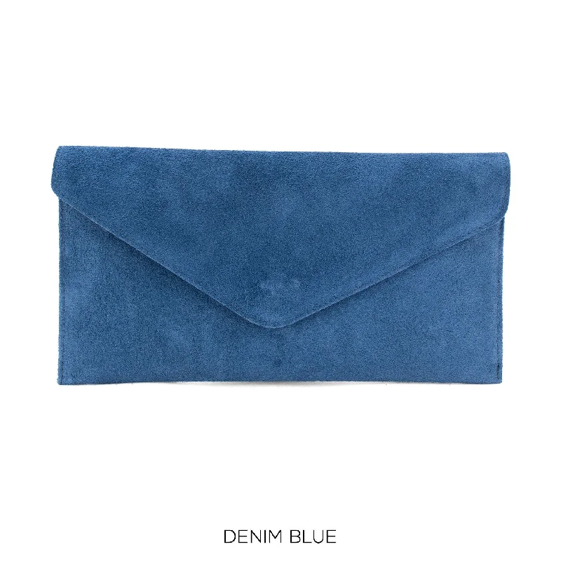 Denim Blue Envelope Clutch Bag