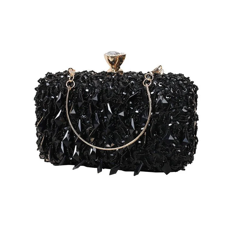 Luxy Moon Square Exquisite Beaded Sequin Evening Clutch