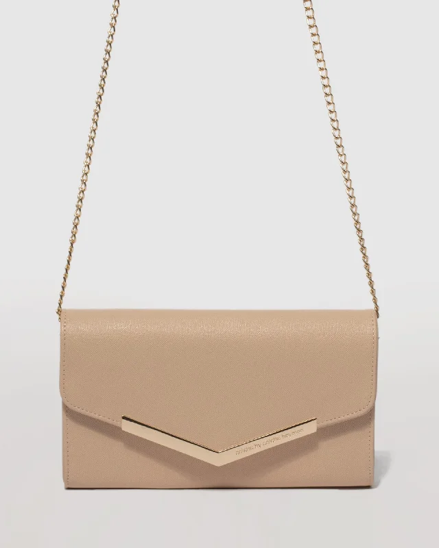 Nude Kiah Arrow Clutch Bag