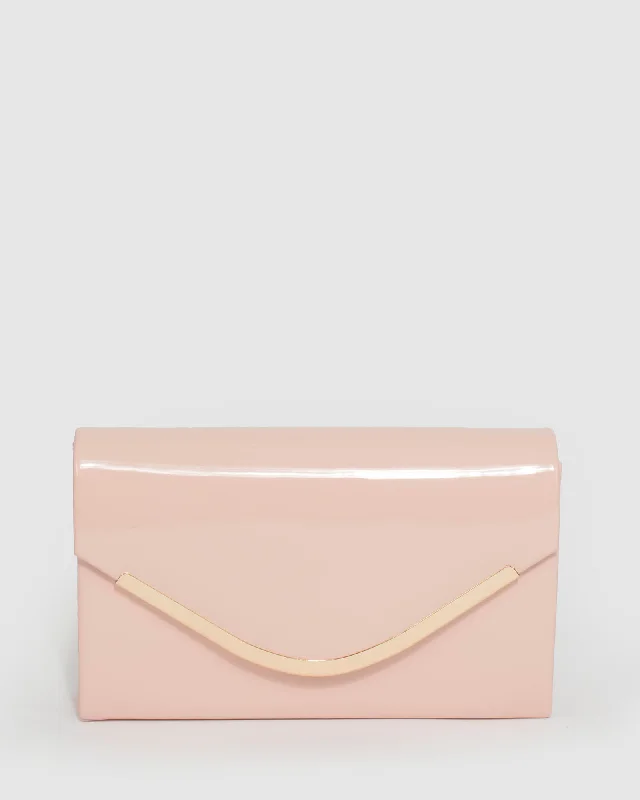 Pink Lila Curve Clutch Bag