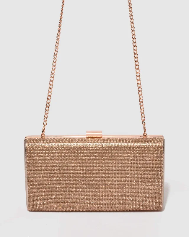 Rose Gold Margot Hardware Clutch Bag