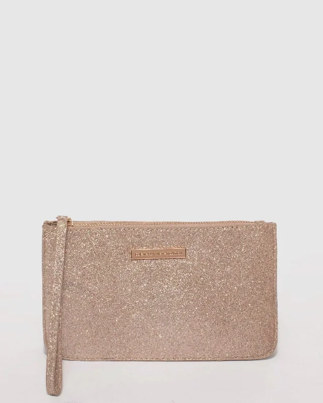 Rose Gold Willow Wristlet Clutch Bag