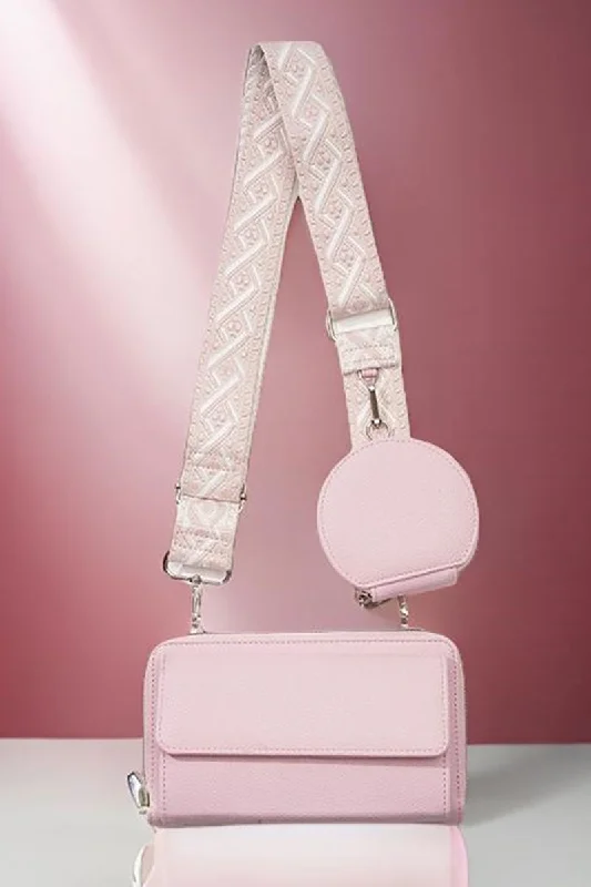 Gemini Guitar Strap Pink Crossbody Wallet