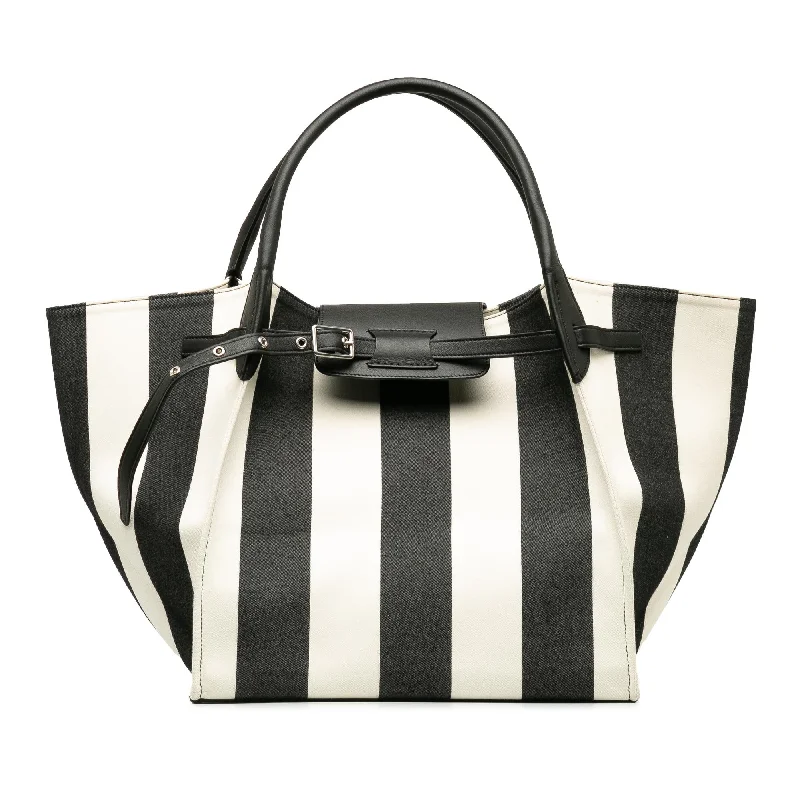 Celine Medium Striped Canvas Big Satchel (SHG-jjxkxO)