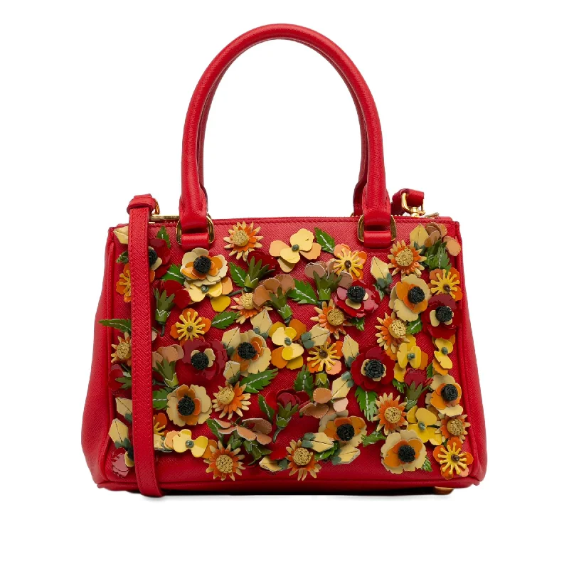 Prada Floral Saffiano Double-Zip Galleria (SHG-Da9727)